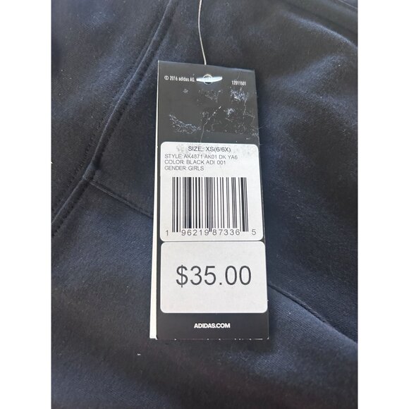 Adidas Vented Leggins Flare Legs Pants Girls Size XS (6/6X) Black NEW - Picture 12 of 13